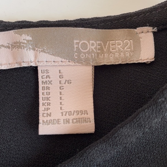 FOREVER 21 black long sleeve top, size L - Picture 5 of 6